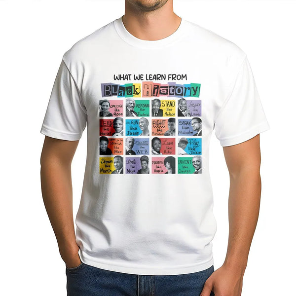 Black History Month T-Shirt | Inspirational African American Icons Graphic | Premium Cotton Unisex Tee | Gift for Teachers an